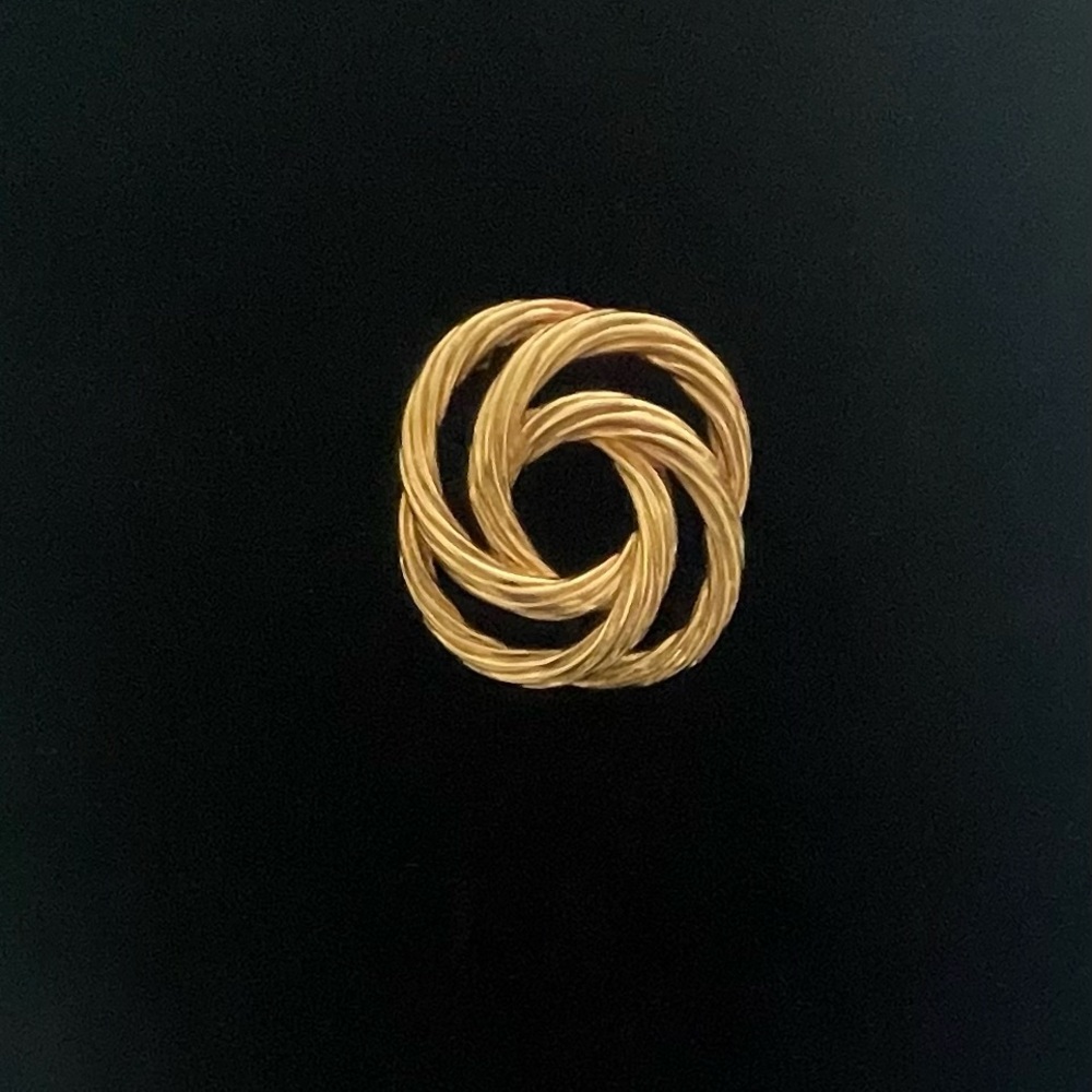 Signed Monet Gold Spiral Brooch Classic Design